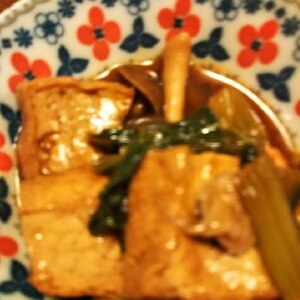 厚揚げと小松菜のオイスターソース煮